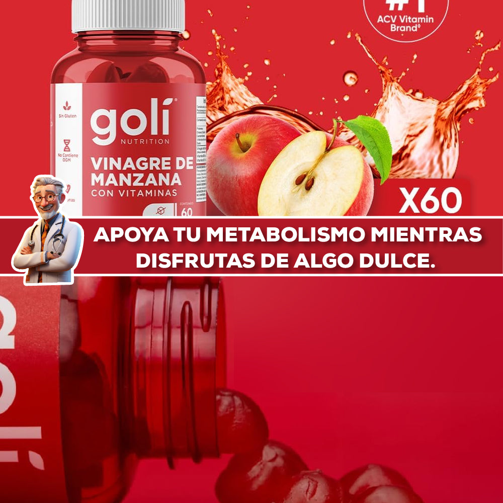 GOMAS GOLI NUTRITION VINAGRE DE MANZANA 🍎 EL NÚMERO 1 DEL MUNDO