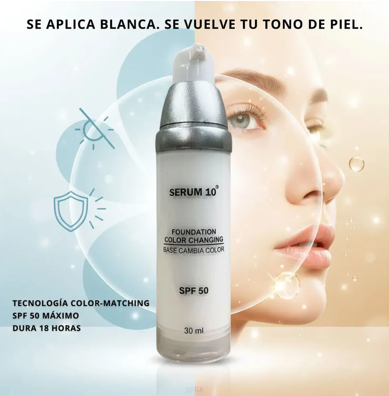 🌞✨ DERMAGLOW 4 EN 1 – FPS 50 Protección + Hidratación + Control de brillo + Efecto base inteligente